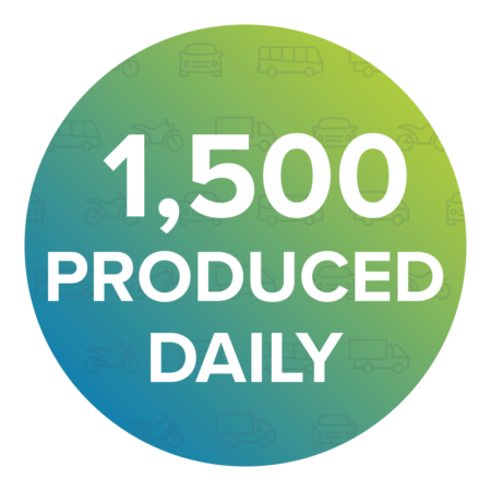 Average daily output: 1,500 vehicles.